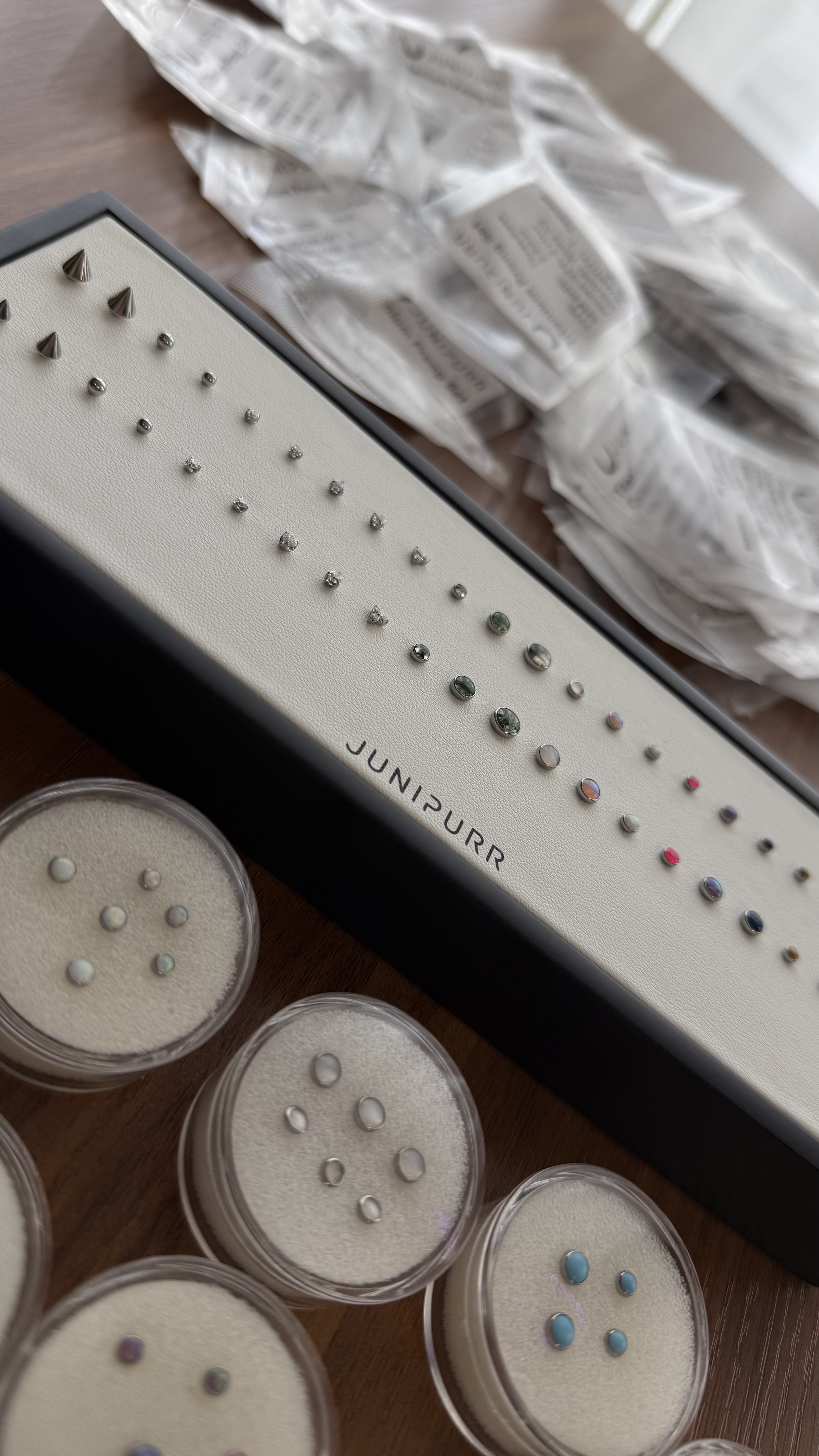 Jen's ear in session three — the curation taking shape