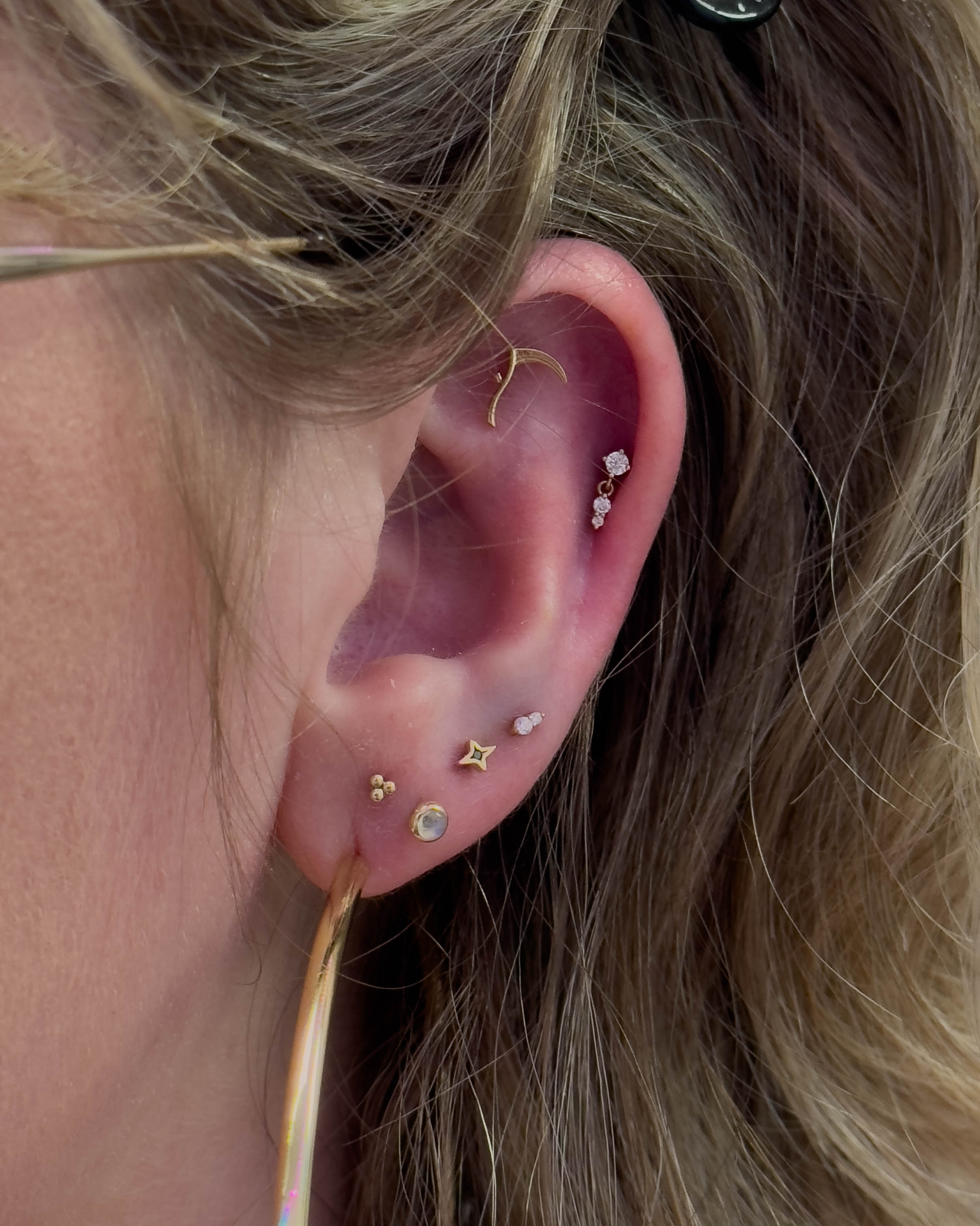 New ear piercings with implant grade titanium by Stab Daddy Bri